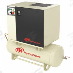 INGERSOLL RAND Rotary Screw Air Compressor w/Air Dryer: Horizontal, 5 hp, 16 cfm, 80 gal Tank (MPN UP6-5TAS-150/80-230-1). Key specifications — attr48606: Single; attr48593: 230V AC; attr48578: INGERSOLL RAND; attr110305: Included.