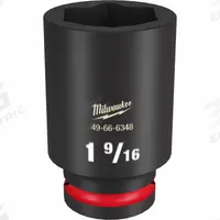 MILWAUKEE Deep Impact Socket: 3/4 in Drive Size, SAE, 1 9/16 in Socket Size, 6-Point, Deep, Friction (MPN 49-66-6348). Key specifications — attr1215501: MILWAUKEE; attr1215515: Black Phosphate; attr1215518: 1-9/16 in.
