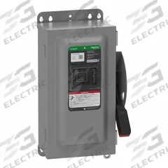 SCHNEIDER Safety Switch: Fusible, 60 A, Three Phase, 600V AC/DC, Galvanized Steel, Indoor (MPN VH362NAWKGL). Key specifications — Brand: SCHNEIDER.