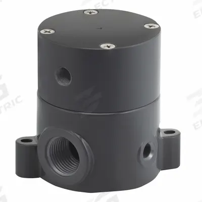 PLAST-O-MATIC Pneumatically Actuated Diaphragm Valve: 3/4 in, Polypropylene, 3-Way - 3-Way, Plastic Pneumatically-Actuated Diaphragm Valves