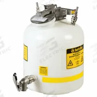 JUSTRITE HPLC Waste Can: 5 gal Can Capacity, Stainless Steel Fitting Material, 2 Fittings, 12771. Key specifications — Seal Material: PTFE; Brand: JUSTRITE; Can Material: Polyethylene; Fitting Material: Stainless Steel.