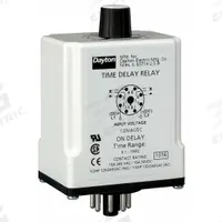 DAYTON Single Function Time Delay Relay: Socket Mounted, 24V AC/DC, 10 A, 8 Pins/Terminals, On Delay (MPN 24EP11). Key specifications — Brand: DAYTON.