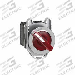 SCHNEIDER Selector Switch: 30 mm Panel Mounting Size, 2 Positions, Short Lever, 1NO/1NC, Metallic (MPN XB4FK124G5). Key specifications — AC Contact Rating: 3 A @ 240 V; Action: Maintained/Maintained; Cam: No Cam Included; DC Contact Rating: 0.1 A @ 600 V; Hazardous Location Specification: Not Rated; Operator Head Material: Plastic; Operator Head Type: Short-Handled Knob; Operator Illumination: Illuminated.