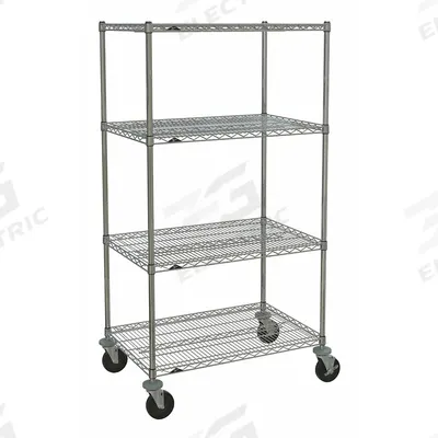 METRO Wire Shelving Unit: 36 in x 24 in x 67 7/8 in, Dry, Split Sleeve, 4 Shelves - Mobile Wire Shelving for Dry Use