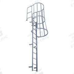 COTTERMAN Fixed Ladder with Safety Cage: 27 ft Overall Ht, 39 in Overall Wd, Steel, 24 Rungs (MPN F24WC C1). Key specifications — attr1050722: COTTERMAN; attr1050760: Assembled; attr1083696: 2.