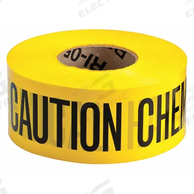 APPROVED VENDOR Barricade Tape: 1,000 ft Lg, 3 in Wd, Caution Chemical Hazard Legend - Specific Caution Messaging Barrier Tape
