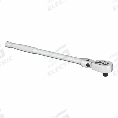 WESTWARD Hand Ratchet: Pear, Reversible, 9 1/2 in Overall Lg, Chrome - Flex-Head Ratchets