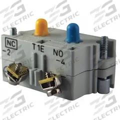 EATON Contact Block: 30 mm Panel Mounting Size, 1NC/1NO, Momentary, 10250T/E34 Series (MPN 10250T1E). Key specifications — Switch Action: Momentary; Terminal Connection Type: Screw Clamp Terminals; Brand: EATON; Compatible with Series: 10250T.