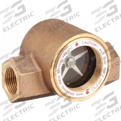Dwyer Window Sight Flow Indicator with Impeller: Rotor, Bronze, 2 in FNPT - Flow Sights with Indicator