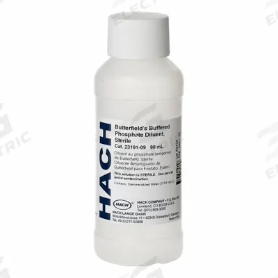 HACH Butterfield's Buffered Phosphate: 90 mL Volume, Liquid, Bottle, Buffer - pH Buffers