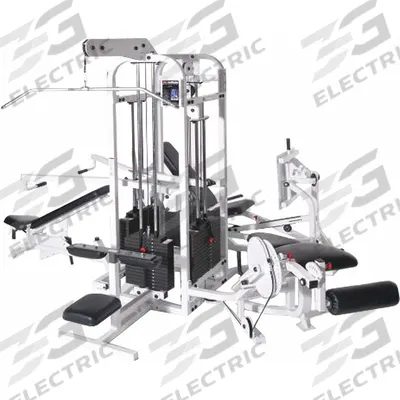 PROMAXIMA Multi-Gym: Steel, Powder Coated, Gray, Blue, Vinyl, 3 Stations (MPN P-235-2) - Multi Gym Machines