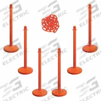 APPROVED VENDOR Barrier Post Kit: Safety Orange Chain Color, 50 ft Chain Lg, 6 Posts (MPN 71112-6). Key specifications — attr981817: Orange; attr981800: Safety Orange.