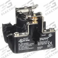 DAYTON Open Power Relay: Surface Mounted, 24V DC, SPDT, 5 Pins/Terminals (MPN 5Z554). Key specifications — Brand: DAYTON; Mounting Style: Surface; Electrical Connection: Screw Clamp; Manufacturer Part Number: 5Z554; Series: Dayton Power Series.