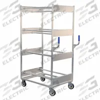 NEW AGE INDUSTRIAL Picking Cart: 800 lb, 34 in L x 20 in W Shelf, 4 Shelves, Gray/Off White (MPN 54116). Key specifications — Caster/Wheel Configuration: (2) Rigid; Brand: NEW AGE INDUSTRIAL.
