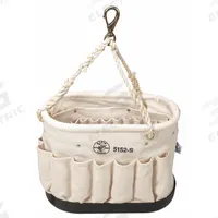 KLEIN TOOLS Bucket Bag: 14 in W x 10 in H, Off-White, Canvas, 41 Pockets, Open Top (MPN 5152S). Key specifications — attr1118525: KLEIN TOOLS; attr1125037: Off-White; attr1118507: Single Handle With Snap Hook; attr1125041: Canvas; attr1203718: Yes.