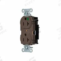HUBBELL Receptacle: Hospital Grade, Duplex, 5-20R, Brown, 125V AC, 20 A, 2 Pole / 3 Wire (MPN 8300ST)