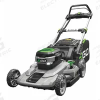 EGO Battery-Powered Lawn Mower: Self-Propelled, 21 in Cutting Wd, Bag/Mulch/Side Discharge Location (MPN LM2100SP). Key specifications — Run Time: 60 min; Battery Platform: 56V ARC Lithium™; Deck Material: Polycarbonate; Brand: EGO; Speed Settings: Variable; Power Source: Battery-Powered.