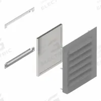 HAMMOND Louvered Vent Kit: 14 ga. Steel, 6.4 in Overall Ht, 6.3 in Overall Wd, 4.87 in Cut Out Ht (MPN 1481L3R66GY). Key specifications — Brand: HAMMOND; Manufacturer Part Number: 1481L3R66GY.