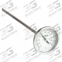VEE GEE Compost Dial Thermometer: 0°F to 200°F, +/- 2°F, 36 in Stem Lg, Fahrenheit (MPN 82200-36). Key specifications — Accuracy: +/- 2°F; Thread Type: NPT; Housing Material: Aluminum; Brand: VEE GEE; Temperature Units: Fahrenheit.