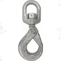 CROSBY Self-Locking Hook: 7,040 lb Working Load Limit, 100 Hook Grade, Alloy Steel, Swivel, Plain (MPN 1004322). Key specifications — Color: Silver; Brand: CROSBY; Visual Indicator Markings: Deformation & Max Angle.