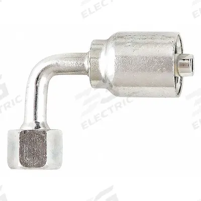 Parker Hydraulic Crimp Fitting: Steel x Steel, 90° Long Elbow, -8 For Hose Dash Size - Parker Crimp Hydraulic Hose Fittings with ORS Connection