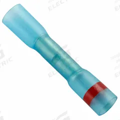 GRAINGER Butt Splice Connector: Blue, Heat Shrink, For Wire Size 22 AWG – 14 AWG, 600 V, Pack Qty 50 (MPN 5UGV1). Key specifications — Brand: GRAINGER.