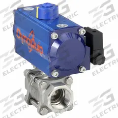 DYNAQUIP CONTROLS Pneumatically Actuated Two-Way Ball Valve: 1 1/4 in, Stainless Steel, FNPT x FNPT (MPN P3S26AJSR06312A). Key specifications — Brand: DYNAQUIP CONTROLS; Pilot Solenoid Voltage: 115V AC.
