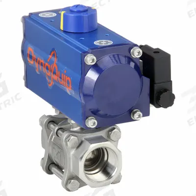 DYNAQUIP CONTROLS Pneumatically Actuated Two-Way Ball Valve: 1 1/4 in, Stainless Steel - Stainless Steel Pneumatically-Actuated Ball Valves