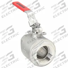 KECKLEY Manual Two-Way Ball Valve: 2 in, Stainless Steel, Straight, FNPT x FNPT, Full Port Ball Port (MPN BVS2THFSSRGSL-200). Key specifications — Brand: KECKLEY; Handle: Locking Lever.