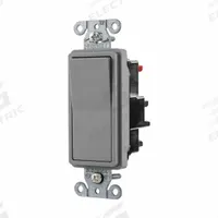 HUBBELL Wall Switch: Rocker Switch, 3-Way, Maintained, Gray, 120/277V AC, 20 A (MPN DS320STGY). Key specifications — Illuminated: No; Voltage Rating: 120/277V AC.