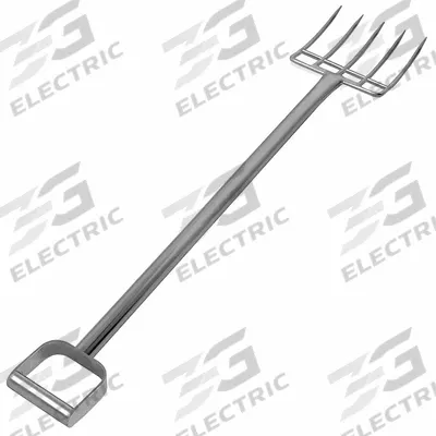 SANI-LAV Reinforced Fork: 5 Tines, 8 1/4 in Tine Lg, 35 1/2 in Handle Lg, FDA Compliant - Reinforced Hygienic Forks
