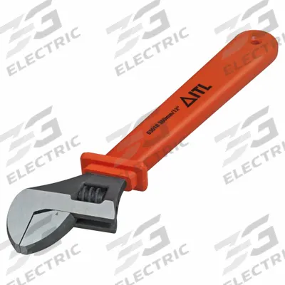 ITL Adjustable Wrench: Nylon Thermoplastic, Black Oxide, 12 in Overall Lg - Insulated Adjustable Wrenches