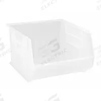 QUANTUM STORAGE SYSTEMS Hang and Stack Bin: 16 1/2 in x 18 in x 11 in, Clear, Label Holder Included (MPN QUS270CL). Key specifications — Electrostatic Discharge: Not Electrostatic Discharge Conductive; Brand: QUANTUM STORAGE SYSTEMS; % Recycled Content: 0%.