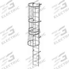 TRI-ARC Fixed Ladder with Safety Cage: 16 ft Overall Ht, 18 in Overall Wd, Steel, 17 Rungs (MPN WLFC1117). Key specifications — Brand: TRI-ARC; Assembly: Unassembled; Number of Sections: 2.