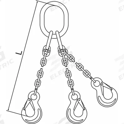 PEWAG Chain Sling: 9/32 in Chain Trade Size, 63 Chain Grade, Stainless Steel - Corrosion-Resistant Grade-63 Triple-Leg Chain Slings