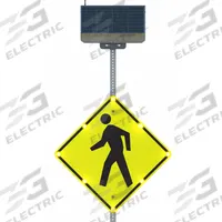 LED Crossing Sign: 30 in x 30 in Nominal Sign Size (W x H), Aluminum, 0.08 in Thick, W11-2 MUTCD (MPN 600669). Key specifications — Sign Material: Aluminum; Retroreflective Grade: Diamond; MUTCD Code: W11-2.