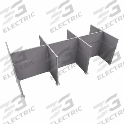 VERSARE Cubicle Kit: 72 in Overall Ht, 48 in_72 in Overall Wd, 9 Panels, Cloud Gray - Modular Cubicle Walls