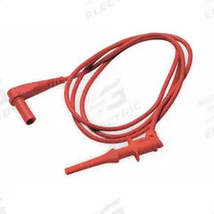 APPROVED VENDOR Test Leads: CAT II 300V, Hook Clip, Right Shrouded Plug, 3 3/8 ft Lg (MPN 4WRD3). Key specifications