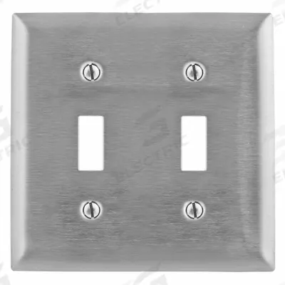 HUBBELL Wall Plate: Toggle, 2 Gang, Silver - General Purpose Wall Plates
