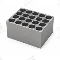 IKA Dry Block: Anodized Aluminum, 3 3/4 in Overall Wd, 3 in Overall Lg, 20 Wells, 15 3/4 mm Well Dia (MPN 4469600). Key specifications — Product Type: Dry Block Heater; Includes Thermometer Well: Yes; Material: Anodized Aluminum; Brand: IKA.