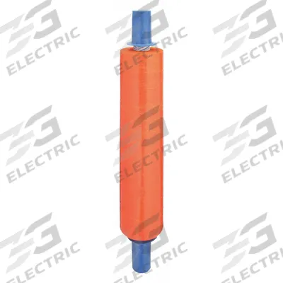 GOODWRAPPERS Stretch Wrap Film: 80 ga Gauge, 20 in Overall Wd, 1,000 ft Overall Lg, Orange - Handle with Brake Color-Coded Stretch Wrap