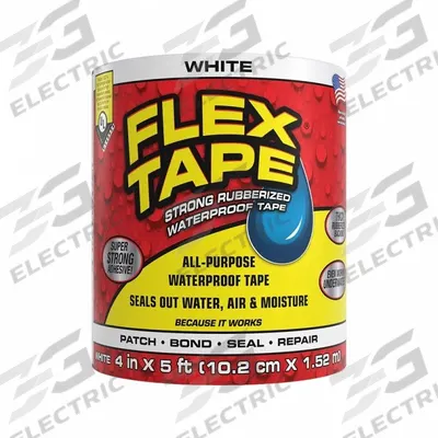FLEX SEAL Roof Repair Tapes, Tools & Supplies: 8 in W, 5 ft L, 39 mil Thick, White - Roof Tapes