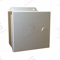 HAMMOND Electrical Enclosure: Aluminum, 6 in x 6 in x 4 in, NEMA 12/13/3R/4/4X, w/Panel, Solid Cover (MPN EJ664AL). Key specifications — Brand: HAMMOND; Closure Method: Latches; Enclosure Material: Aluminum; Knockouts: Not Included; Includes Inner Panel: with Inner Panel Included.