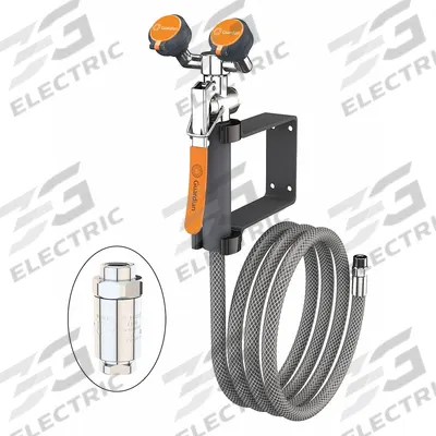 GUARDIAN EQUIPMENT Drench Hose: Std, Eyes Coverage, PVC Hose, 8 ft Hose Lg, Squeeze Handle - Wall-Mount Drench Hose Eyewash Stations