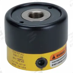 ENERPAC Hollow Hydraulic Ram: 6 ton Nominal Capacity, 5/16 in Nominal Stroke Lg, Single Acting (MPN RWH120). Key specifications — attr98898: ENERPAC; attr1099387: 0.77 in.