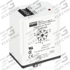 DAYTON Single Function Time Delay Relay: Socket Mounted, 12V DC, 10 A, 8 Pins/Terminals, On Delay (MPN 5DPZ7). Key specifications — Brand: DAYTON.