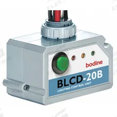 BODINE Generator Transfer Device: Fluorescent/Incandescent/LED, 120/277V AC, 20 A Output Current (MPN BLCD20B). Key specifications — Voltage: 120/277V AC; Brand: BODINE; Lighting Technology: LED; Housing Material: Thermoplastic.