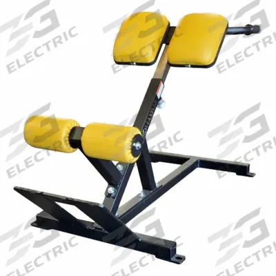 PROMAXIMA Hyperextension Bench: Steel, Powder Coated, Gray, Black, Vinyl - Back Machines