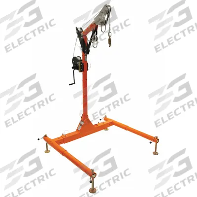 FALLTECH Davit System Kit: Floor/Manhole/Tank Mnt, 3 1/8 ft Min Base Wd - Davit Systems