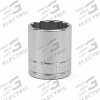 SK PROFESSIONAL TOOLS Socket: SAE, 1/2 in Drive Size, 1 1/8 in Socket Size, 12-Point, Std, Chrome (MPN 40136). Key specifications — attr1204417: SK PROFESSIONAL TOOLS; attr1204392: Chrome.